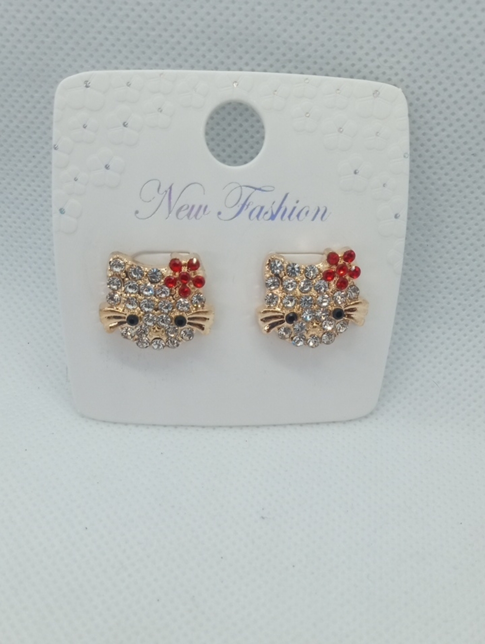 CRYSTAL KITTY EARRINGS